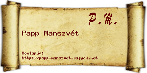 Papp Manszvét névjegykártya